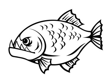 Download Piranha Fish Isolated Icon Free Vector Eps Cdr Ai Svg Vector Illustration Graphic Art