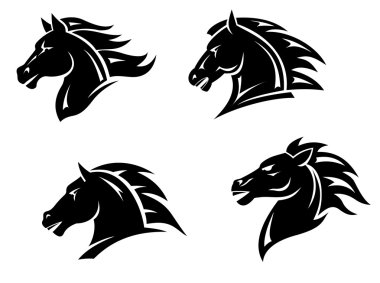 Horse mascots clipart