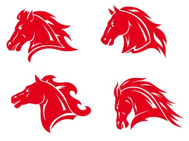 Horse mascots and tattoos clipart