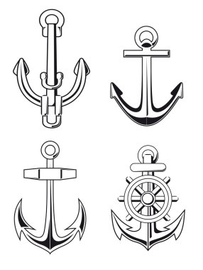 Anchors set clipart