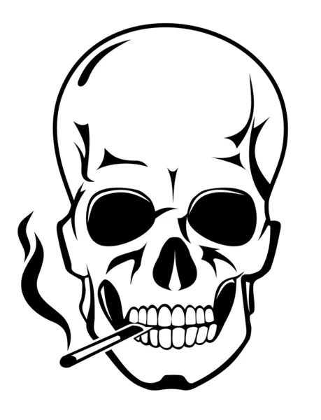 煙の危険概念の頭蓋骨 — ストックベクタ