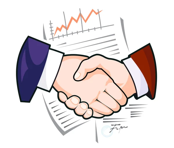 Partnerség kézfogás — Stock Vector