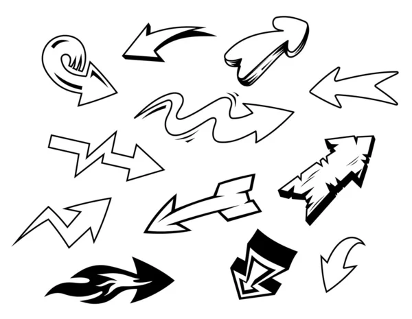 Flèches doodle — Image vectorielle