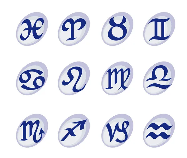 Horoscoop tekens en symbolen — Stockvector