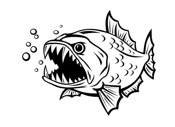Angry fish — Stock Vector