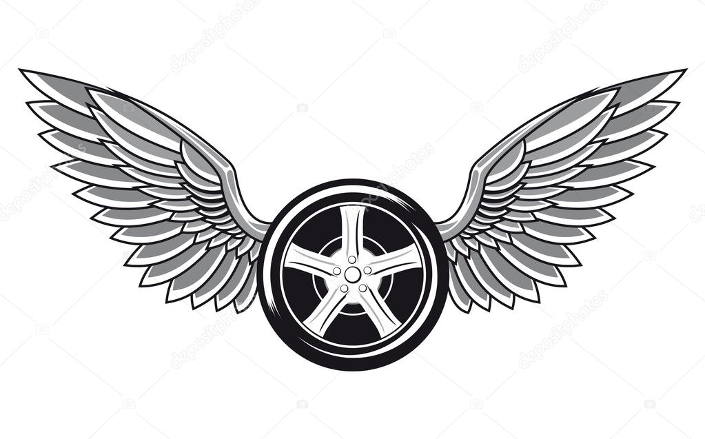 Wheel tyre with wings