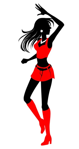 stock vector Dancing young woman