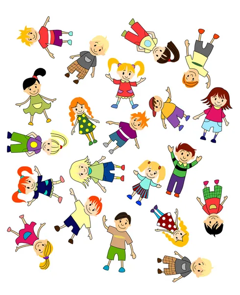Jumping childrens — Stock Vector