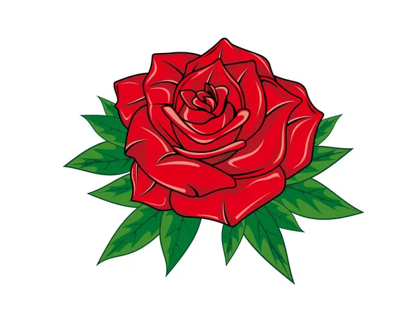 Rosa roja — Vector de stock