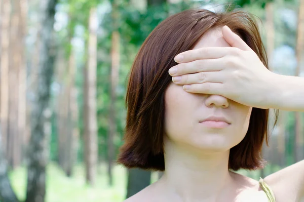 stock image Portrait of a beautiful girl with closed eyes