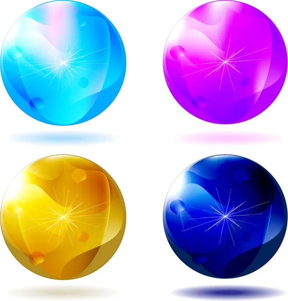 四个圣诞玻璃球隔离 — 图库矢量图片