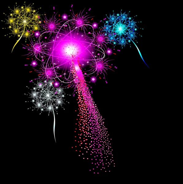 Renk fireworks vektör — Stok Vektör
