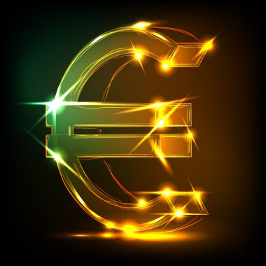 Neon euro simgesi