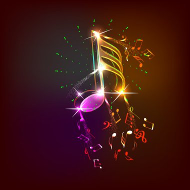 Neon music notes