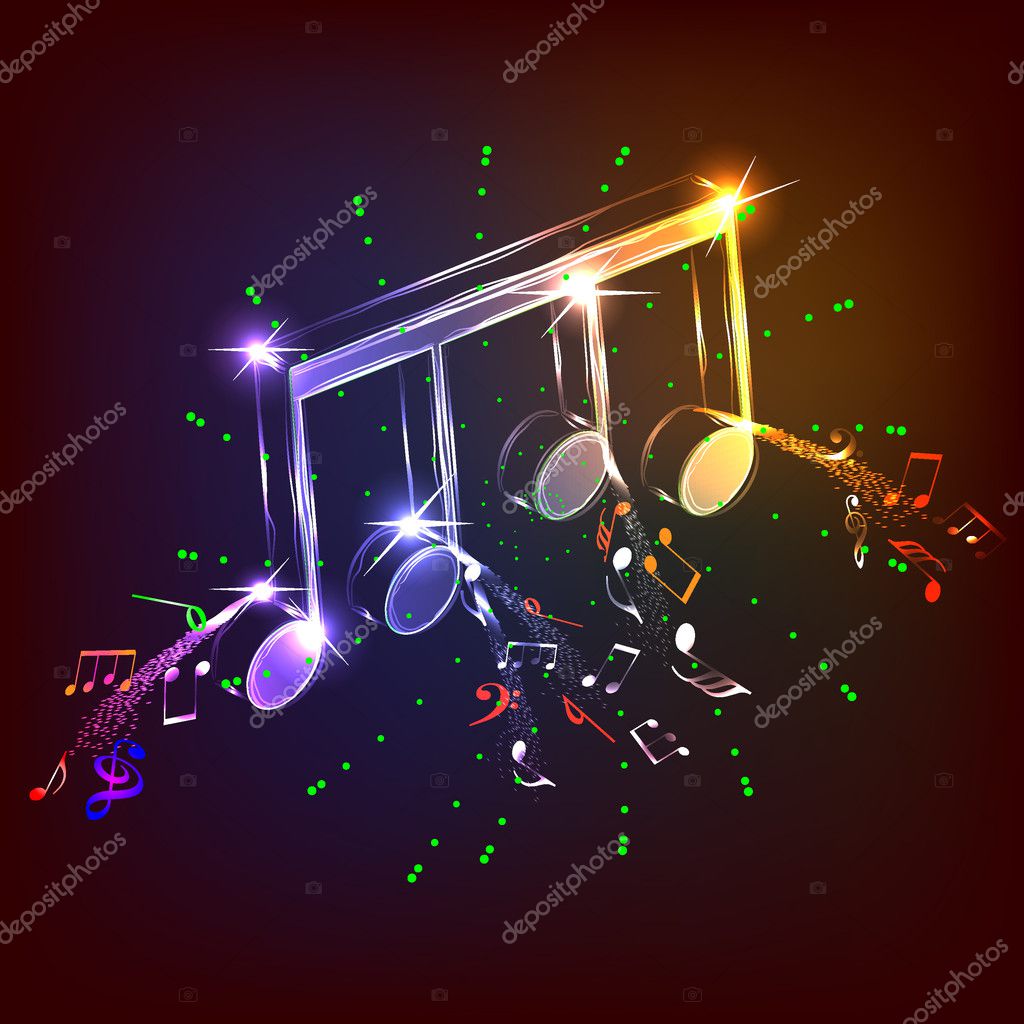 Neon music notes — Stock Vector © sanirezi #6208016