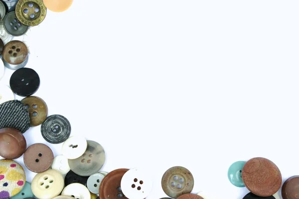 Yatay yarım çerçeve eski moda giysiler düğmeleri — Stok fotoğraf