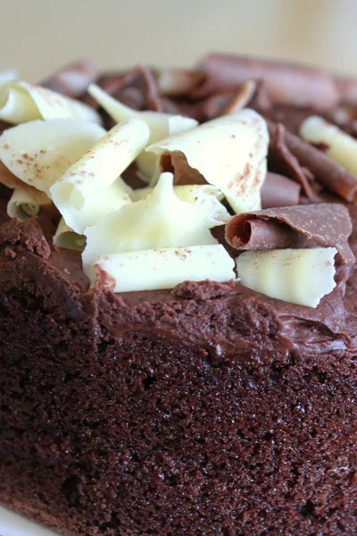 Vertikala närbild rika hemgjord chococlate tårta — Stockfoto