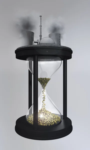 Kärn-driva posterar på enorma timglas — Stockfoto