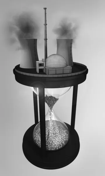 Central nuclear en enorme reloj — Foto de Stock