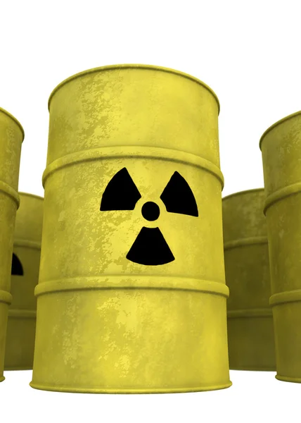 Baril de déchets nucléaires par en bas — Photo