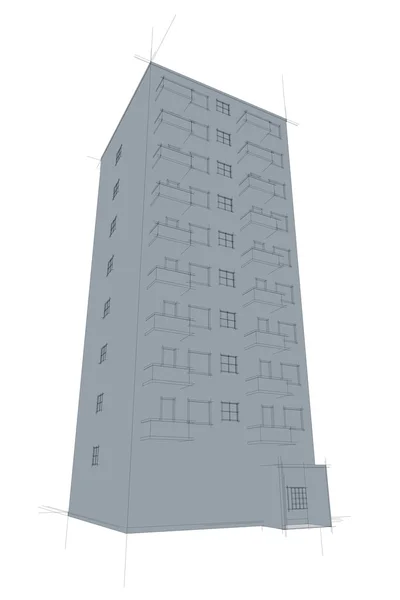 Skizze eines Mietshauses von unten — Stockfoto