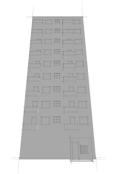 Sketch of apartment block — Stock Photo, Image