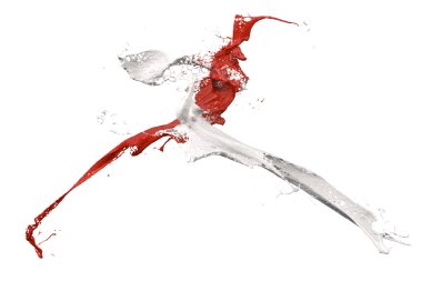 Splashing paint in white and red clipart