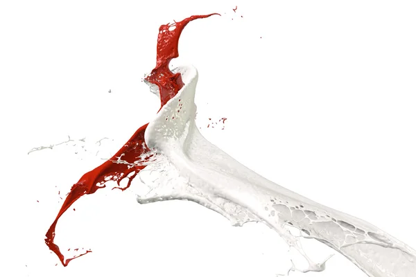 Splashing väri punainen ja valkoinen — kuvapankkivalokuva