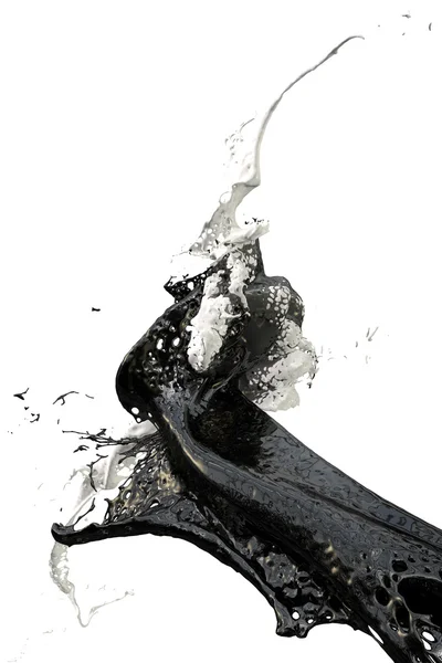 Splashing paint in black and white — Stock Photo, Image