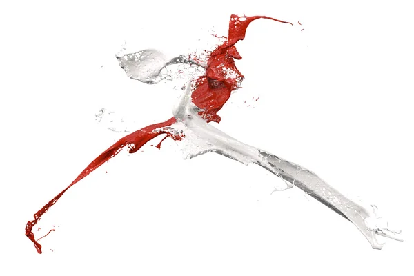 stock image Splashing paint in white and red