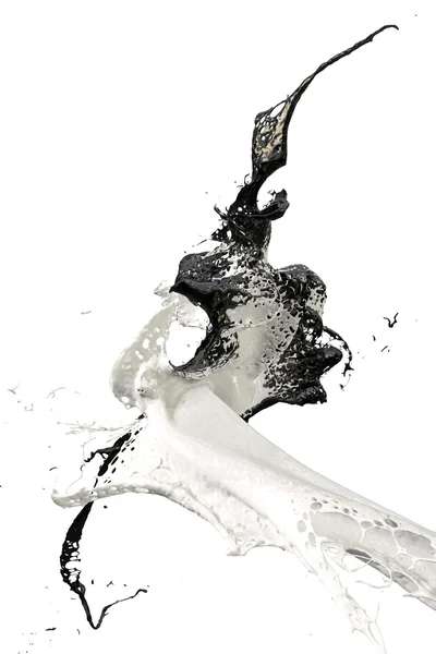 Splashes of paint in black and white — Stock Photo, Image