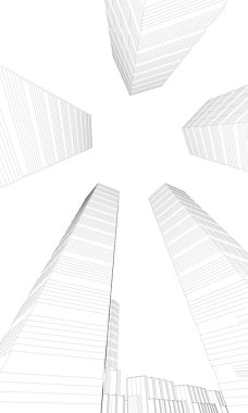 Skyscrapers from below clipart