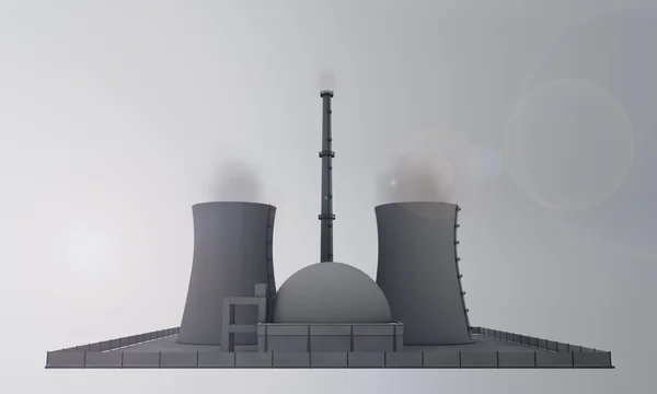 Usina nuclear em cinza — Fotografia de Stock