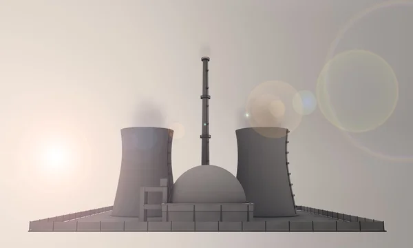 Stock image Nuclear power station in the evening