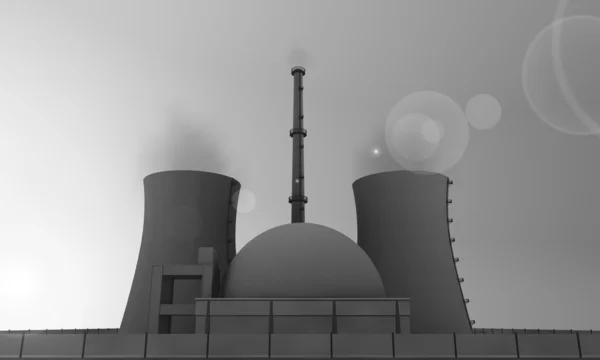 stock image Nuclear power plant in gray