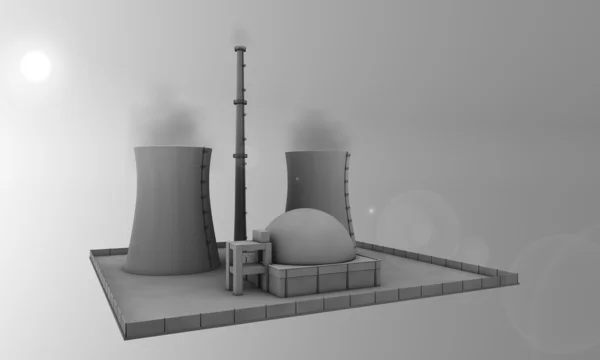 Kärnkraftverk och sol — Stockfoto