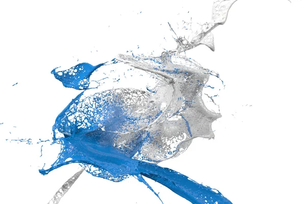 Πιτσίλισμα χρώματα σε λευκό και μπλε — Φωτογραφία Αρχείου