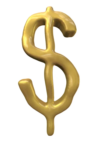 stock image Melting dollar in gold