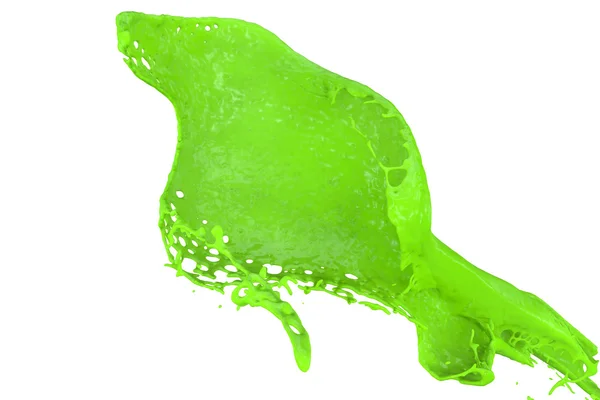 Neon zelená barva stříkající — Stock fotografie
