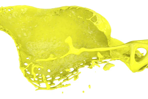 Detailní pohled na splash barev žlutá — Stock fotografie