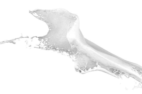 High quality rendering of splashing milk — Stock Photo, Image