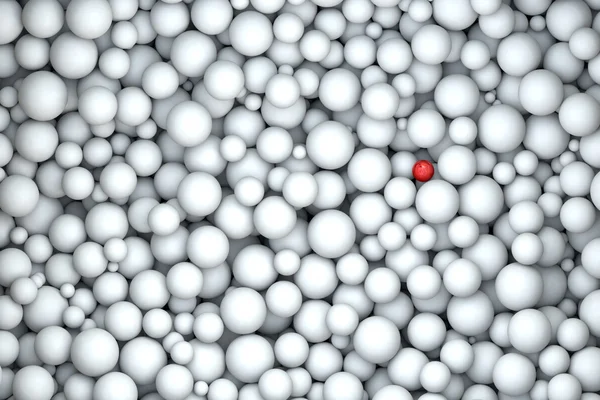 Singola perla rossa su soffio bianco — Foto Stock