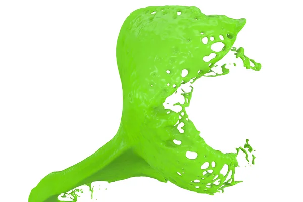 Fast splashing color in neon green — Stock Photo, Image