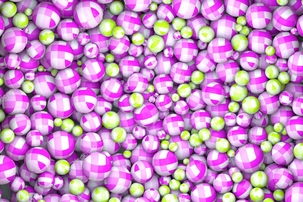 Abstract textured balls in neon