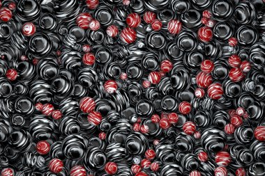 Abstract textured marbles in black and red clipart