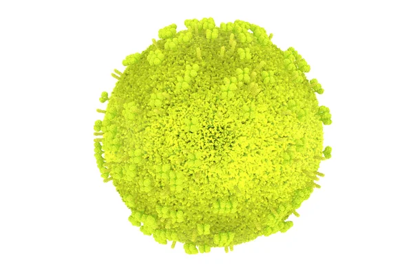 Detailed influenza virus model in green Stock Image