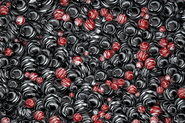 Streszczenie teksturowanej kulki w kolorze czarnym i czerwonym Obrazek Stockowy