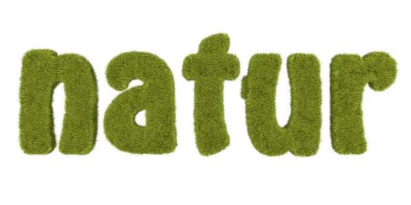Natur geschrieben mit grünem Gras — Stockfoto