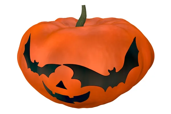 Abóbora de Halloween com rosto assustador — Fotografia de Stock