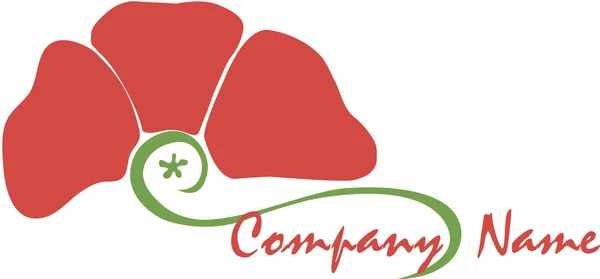 Κόκκινο λογότυπο παπαρούνας για το όνομα της εταιρείας — Διανυσματικό Αρχείο